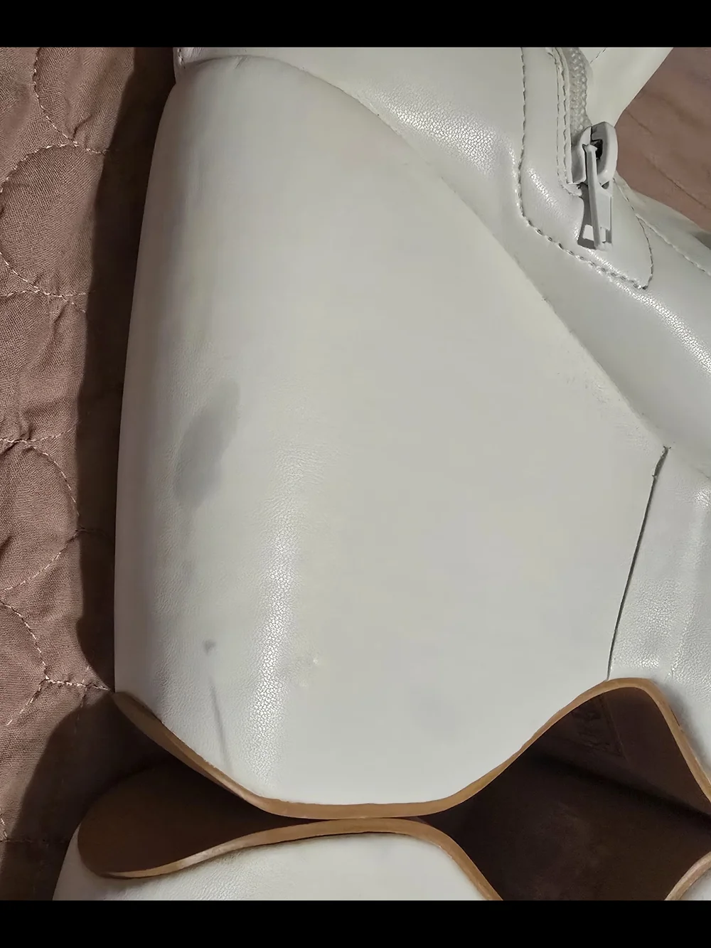 Azalea Wang By Akira LOXLEY Women's White Platform Wedge Bootie SZ9